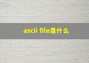 ascii file是什么